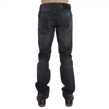 Acht Gray Cotton Regular Low Fit Jeans