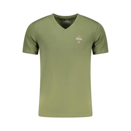 Aeronautica Militare Verde cotton herret-shirt i olivengrøn med logo