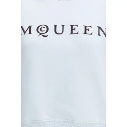 Alexander McQueen light blue sweatshirt med sort logo