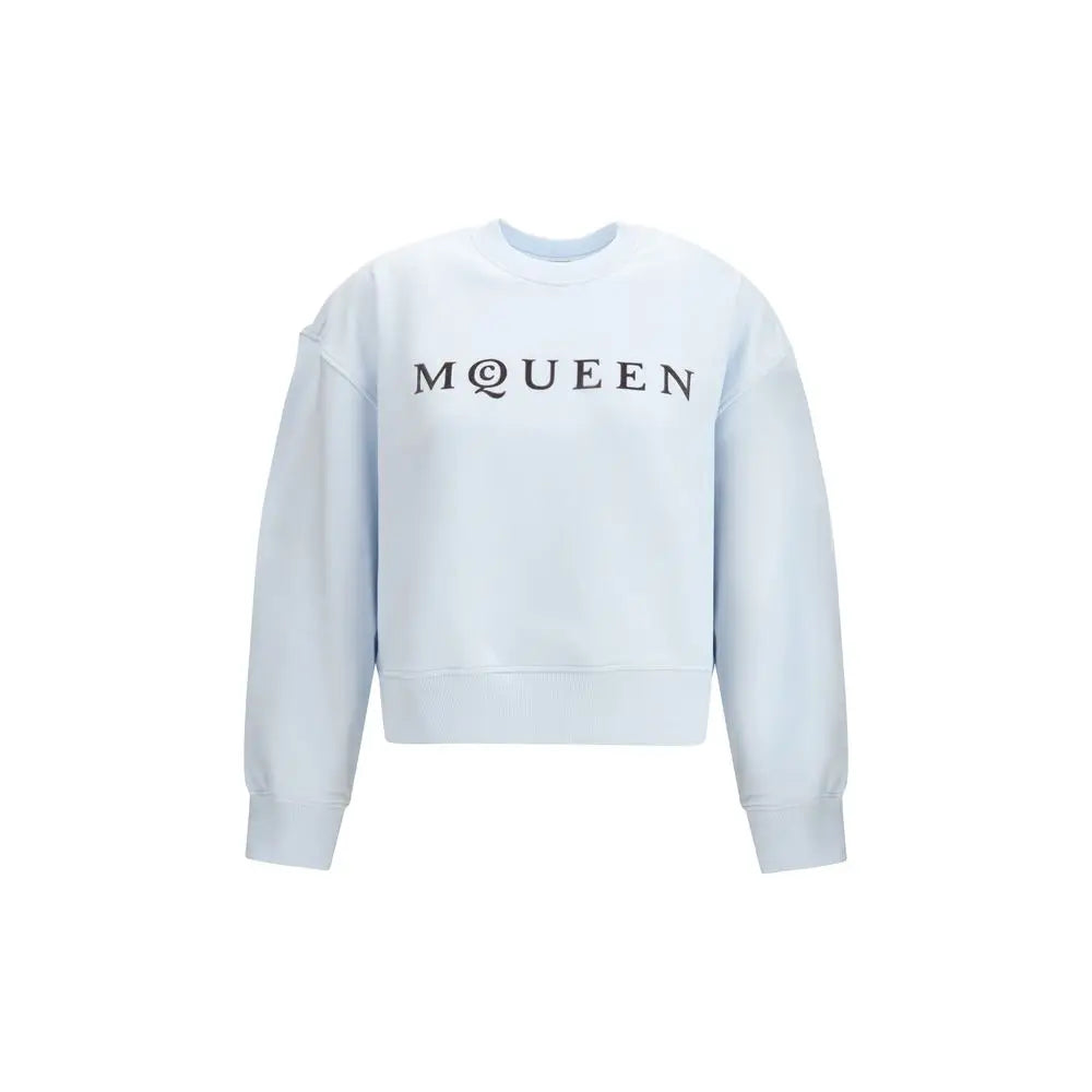 Alexander McQueen light blue sweatshirt med sort logo