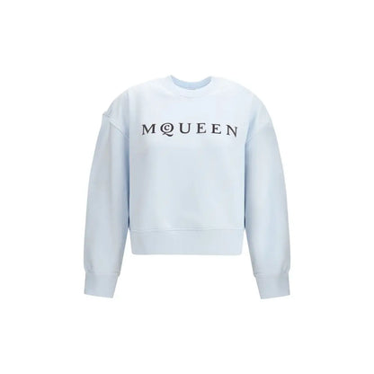 Alexander McQueen light blue sweatshirt med sort logo