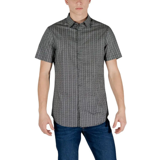 Armani Exchange Black Cotton Shortsleeve
