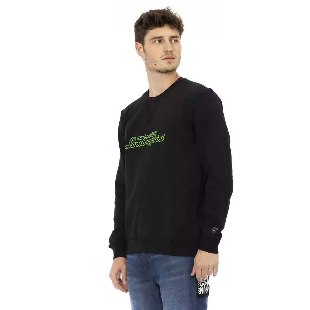 Automobili Lamborghini Black Cotton Men’s Sweater - Sweaters