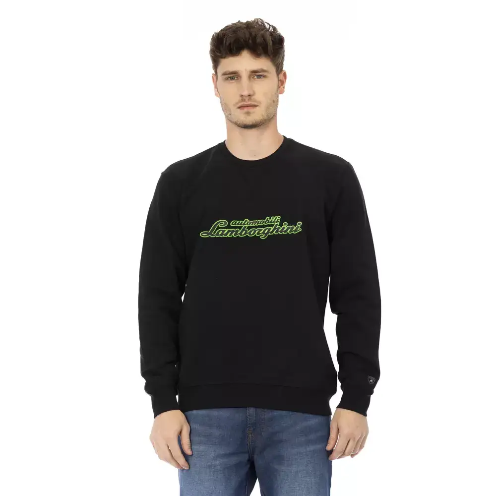 Automobili Lamborghini Black Cotton Men’s Sweater - Sweaters