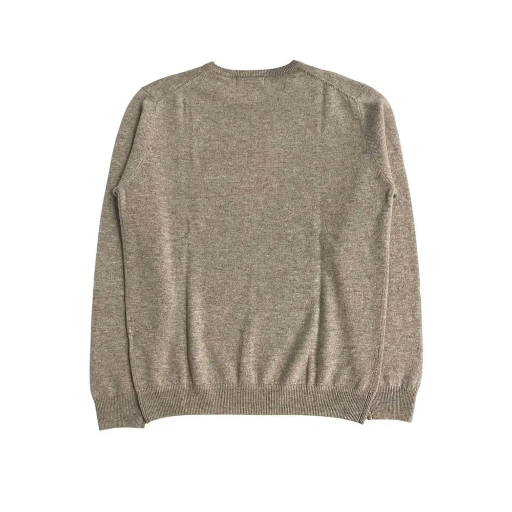Baldinini trend beige cashmere sweater med ribbed manchetter