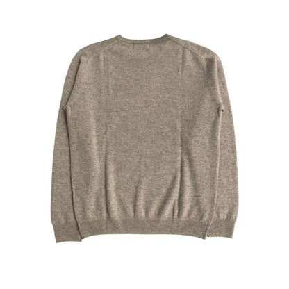 Baldinini trend beige cashmere sweater med ribbed manchetter