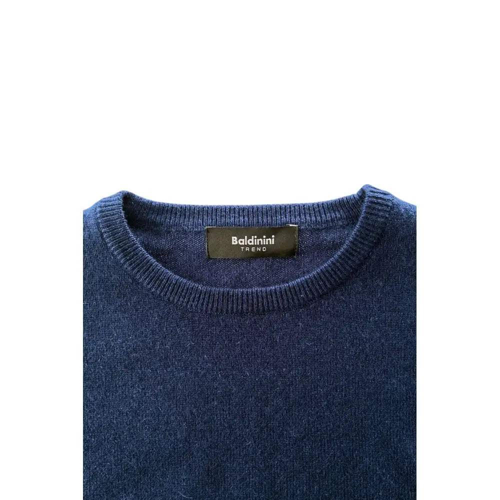 Baldinini trend blue cashmere sweater i marineblå crewneck