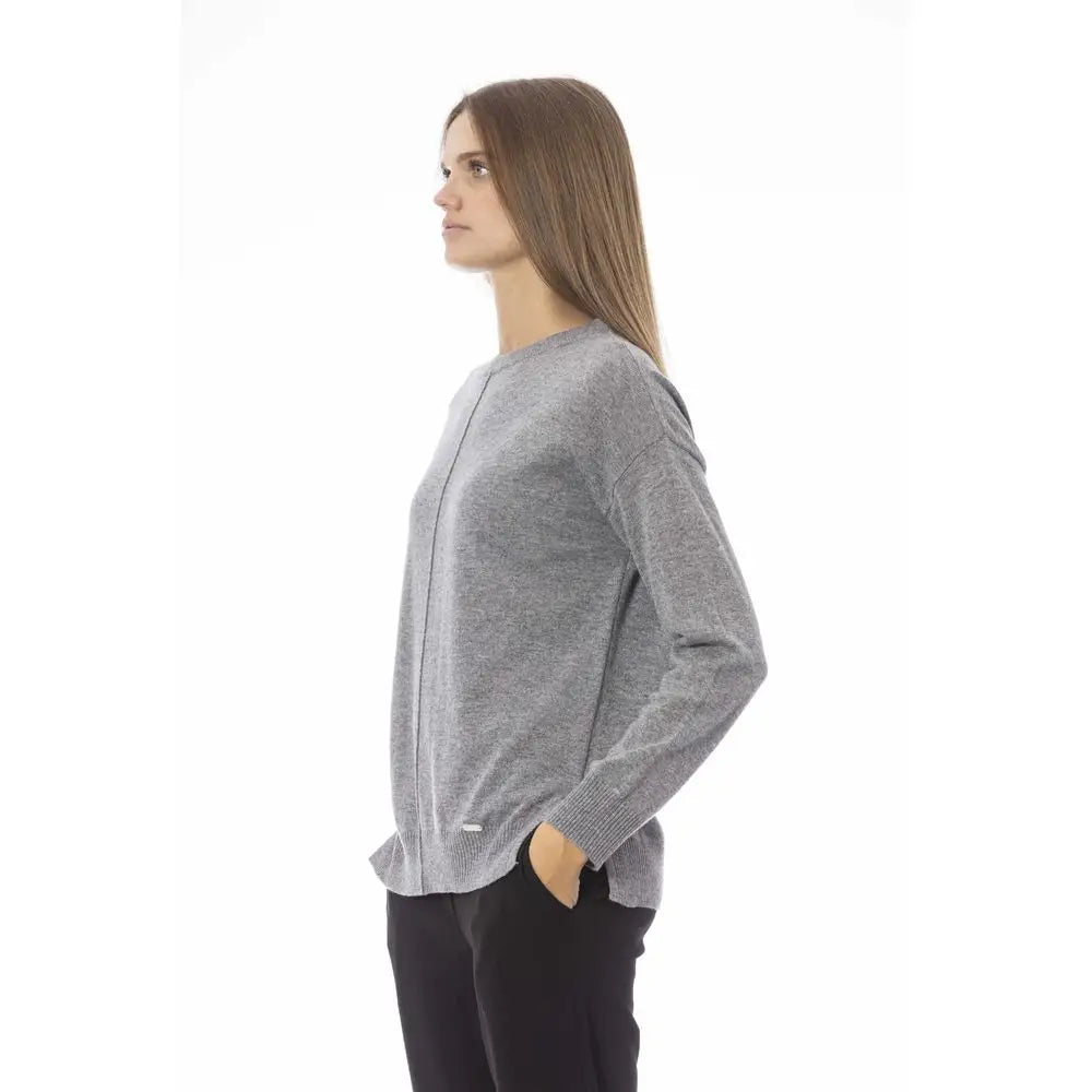 Baldinini Trend grå viskose sweater, 100% originale brands
