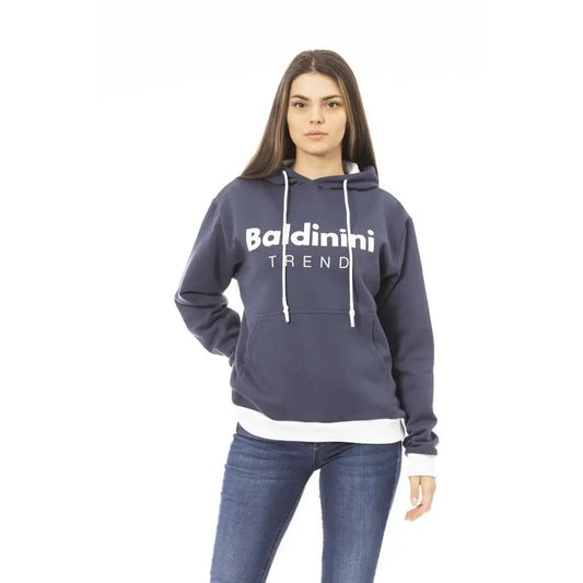 Baldinini Trend navy blue sweatshirt med hvid trim og logo