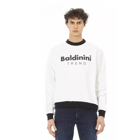 Baldinini Trend White Cotton Men Sweater