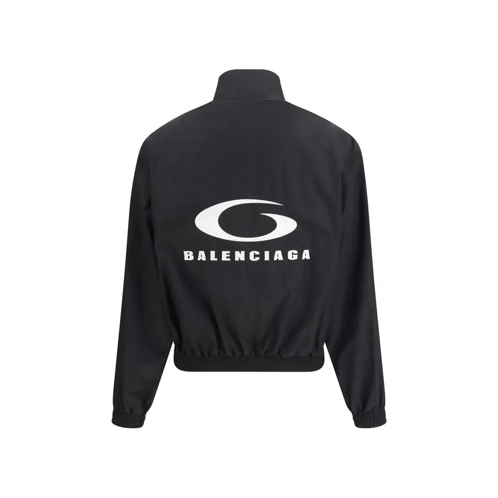 Balenciaga sort bomuldssweatshirt i sort med hvidt logo på ryggen