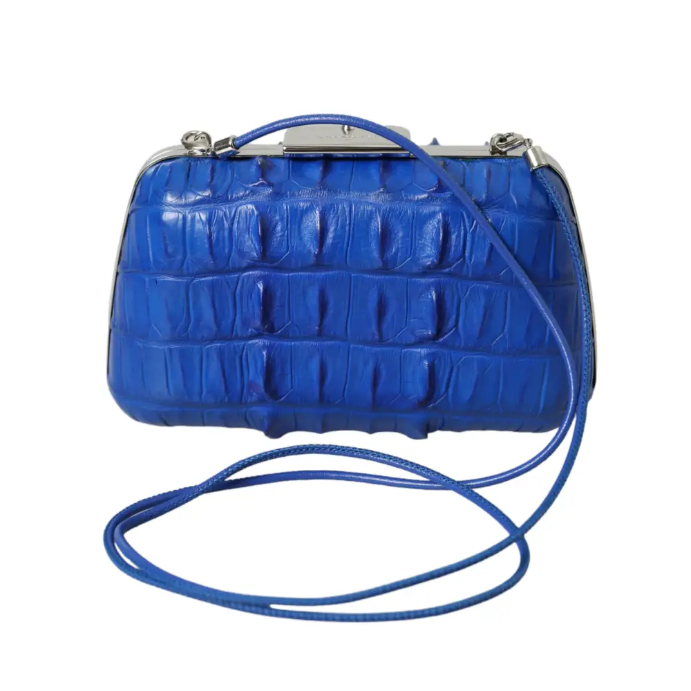 Balenciaga blå exotic skin læder skulder crossbody clutch