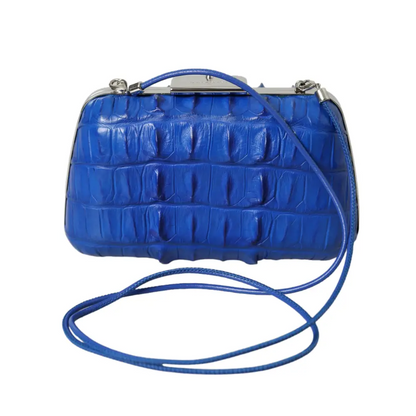 Balenciaga blå exotic skin læder skulder crossbody clutch