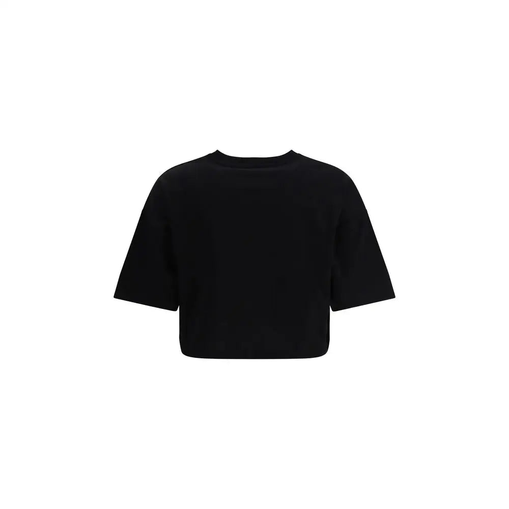 Balmain black cotton t-shirt med kortærmet rund hals