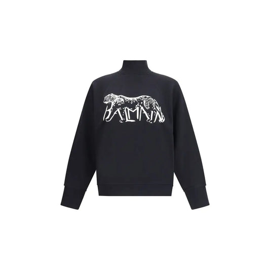 Balmain leopard print high-neck sweatshirt med hvid puma grafik