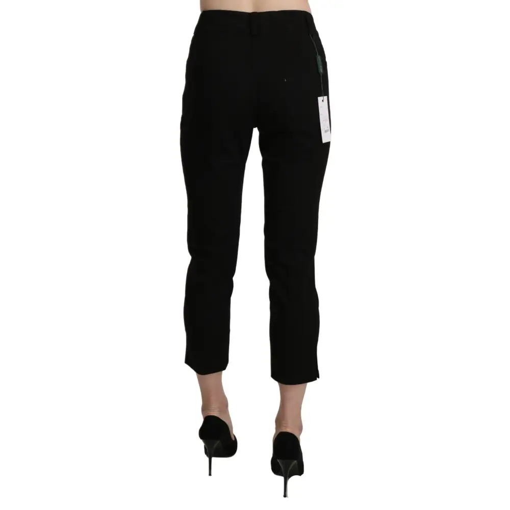 Bencivenga black high waist skinny cropped trousers