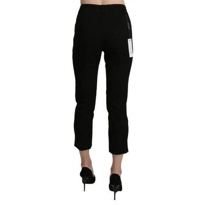 Bencivenga black high waist skinny cropped trousers