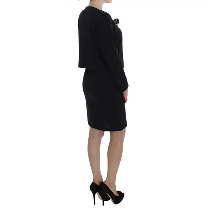 BENCIVENGA Black Stretch Sheath Dress & Sweater Set