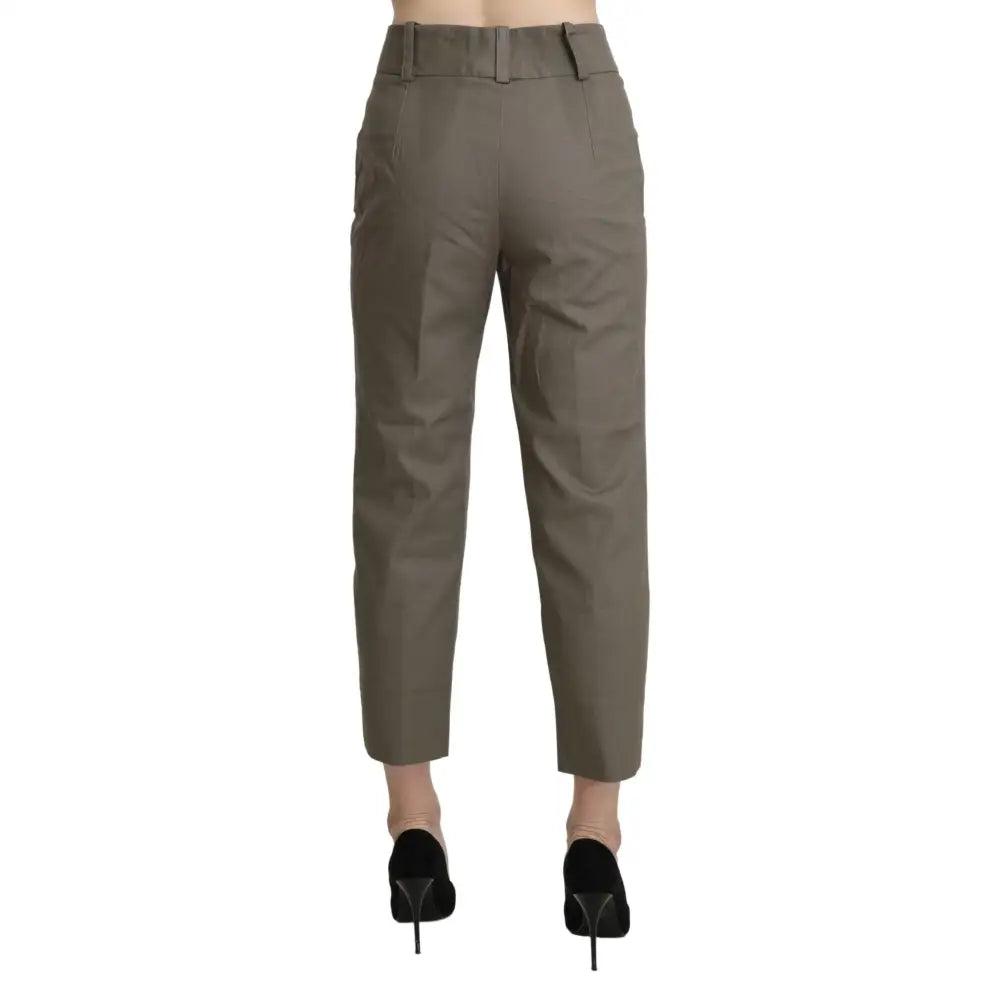 BENCIVENGA Gray High Waist Cropped Dress Trouser Pants