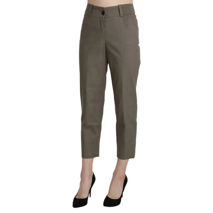 BENCIVENGA Gray High Waist Cropped Dress Trouser Pants