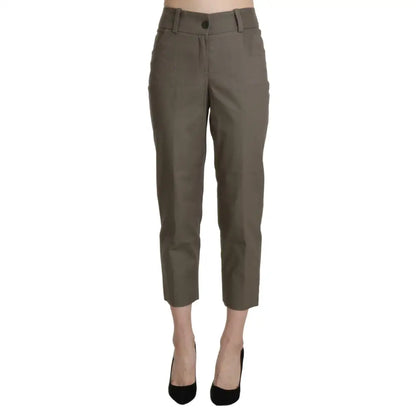 BENCIVENGA Gray High Waist Cropped Dress Trouser Pants