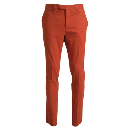 BENCIVENGA Orange Straight Fit Men Formal Trousers Pants