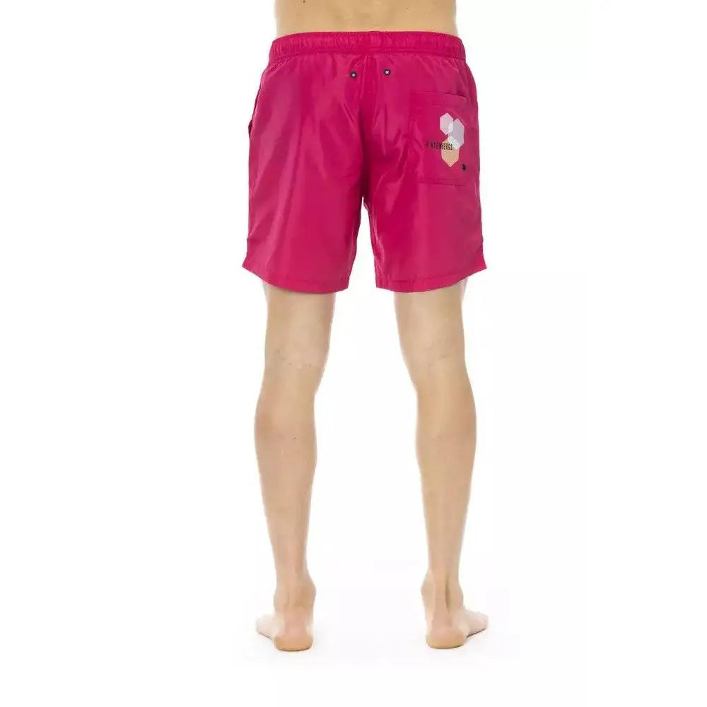 Bikkembergs Fuchsia Polyester Men Swim Short