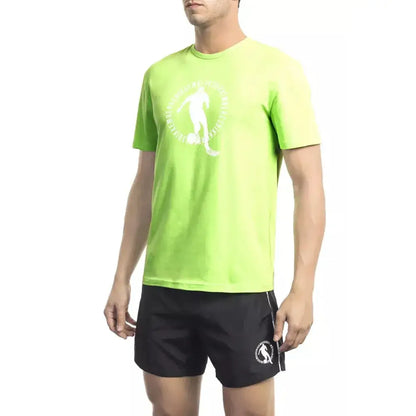 Bikkembergs Green Cotton Men T-Shirt