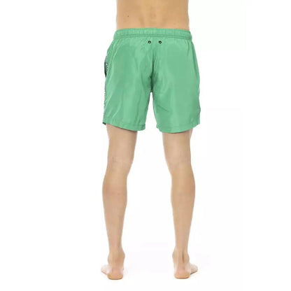Bikkembergs Green Polyester Men Swim Short