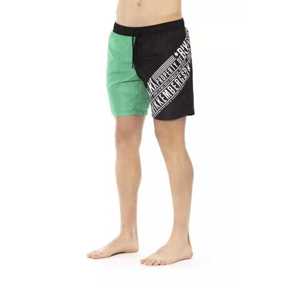Bikkembergs Green Polyester Men Swim Short