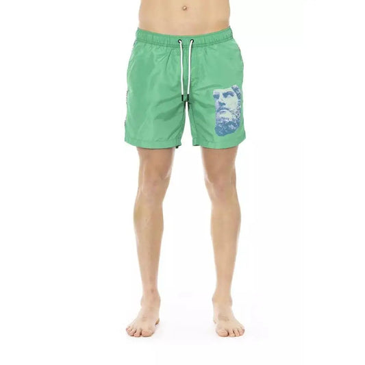 Bikkembergs Green Polyester Men Swim Short