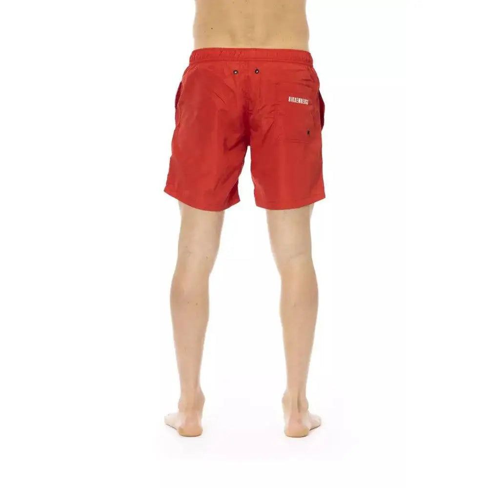 Bikkembergs Red Polyester Men Swim Short