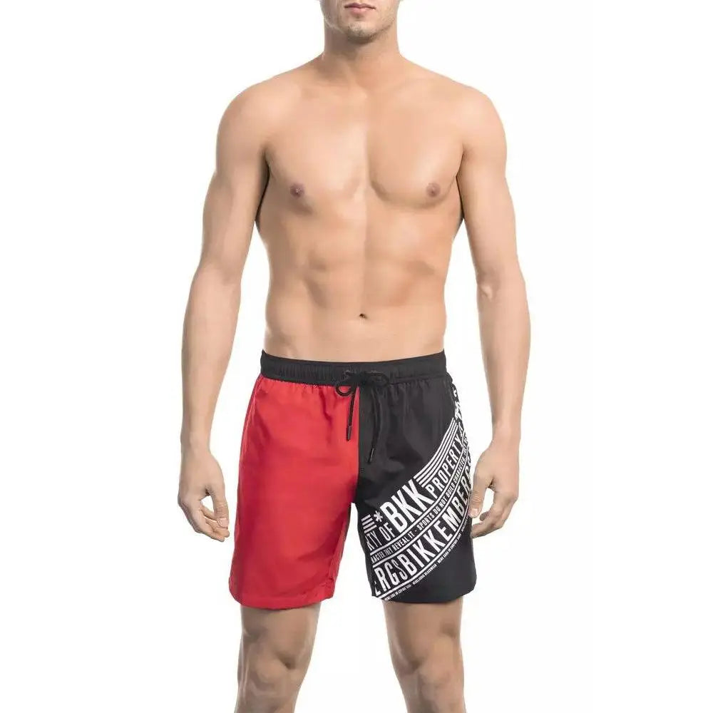 Bikkembergs Red Polyester Men Swim Short