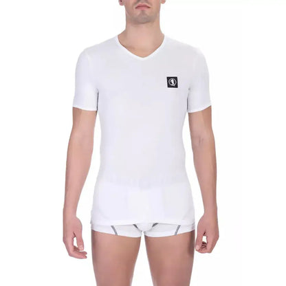 Bikkembergs White Cotton Men T-Shirt