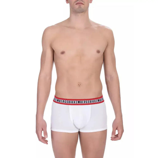 Bikkembergs White Cotton Men's Underwear Trunk Pair