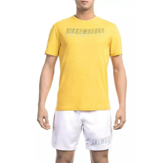 Bikkembergs Yellow Cotton Men T-Shirt