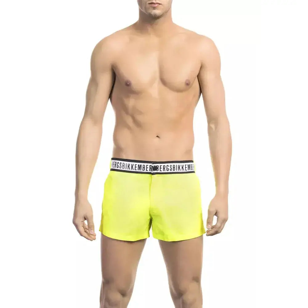 Bikkembergs Yellow Polyamide Men Swim Short