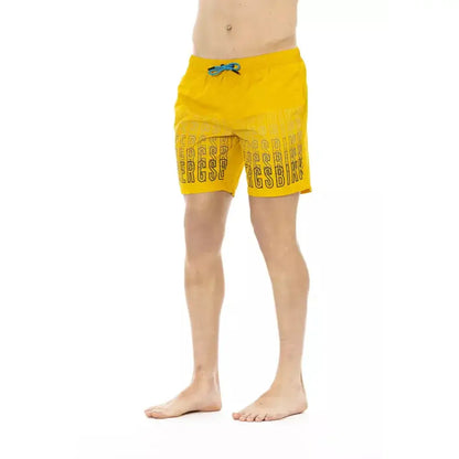Bikkembergs Yellow Polyester Men Swim Short