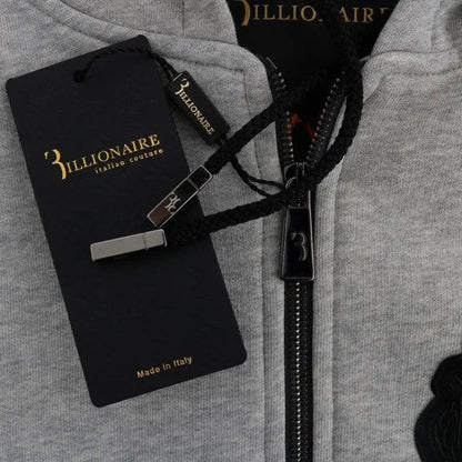 Billionaire Italian Couture Gray Cotton Hooded Sweatsuit