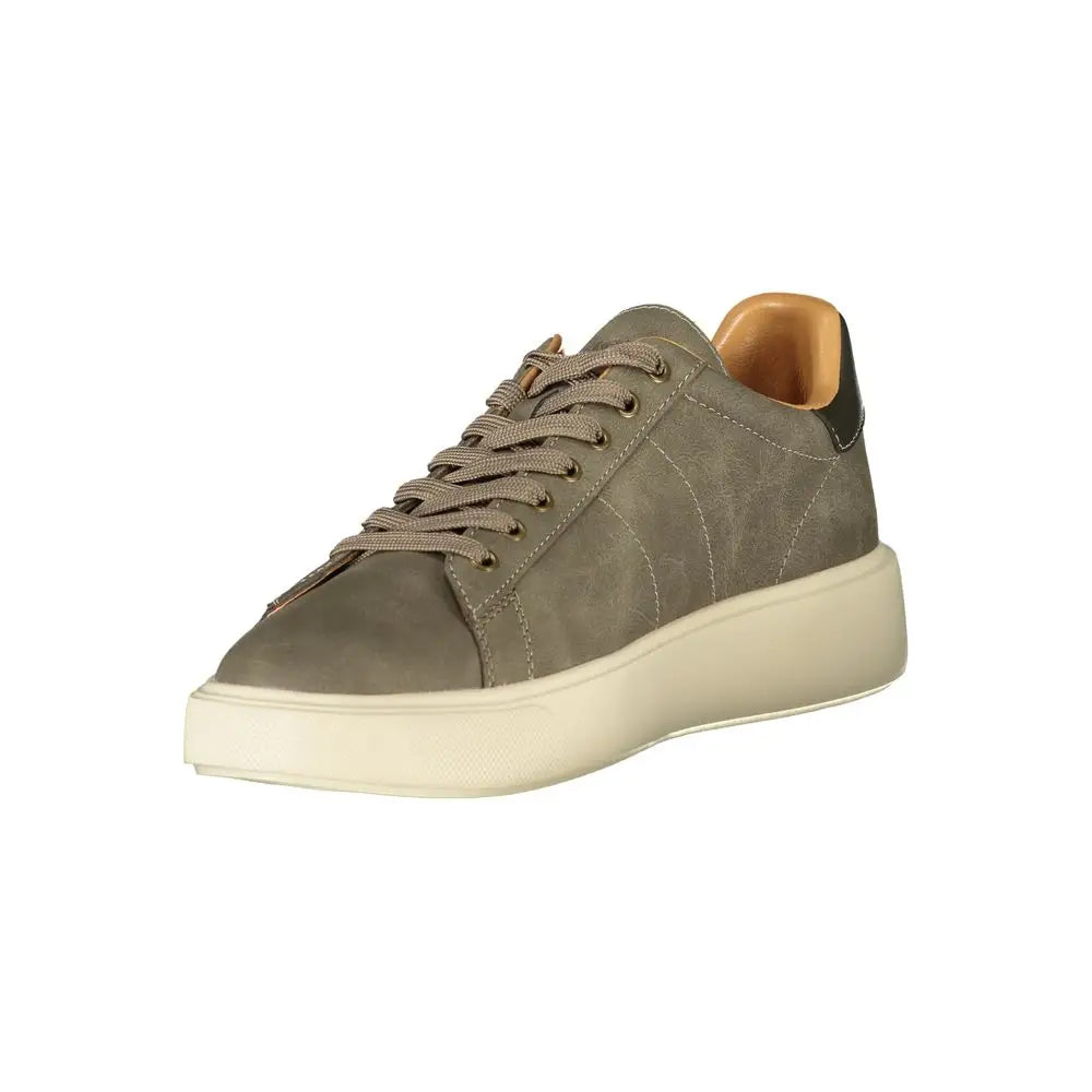 Sleek Blauer Grigio polyurethane sneaker in olive green suede with cream sole
