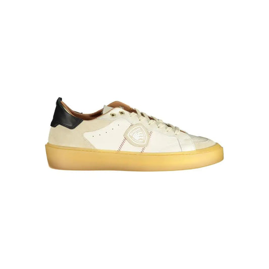 Blauer White Leather Men Sneakers - Sneakers