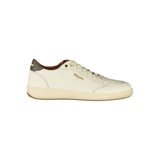 Blauer White Leather Men Sneakers - Sneakers