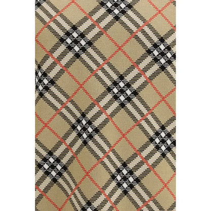 Burberry beige bomuldssweater med beige, sort, hvid og rød ternmønster