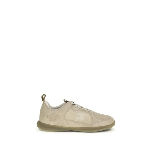 Burberry beige lamb ovis aries low-top sneaker med gum sål
