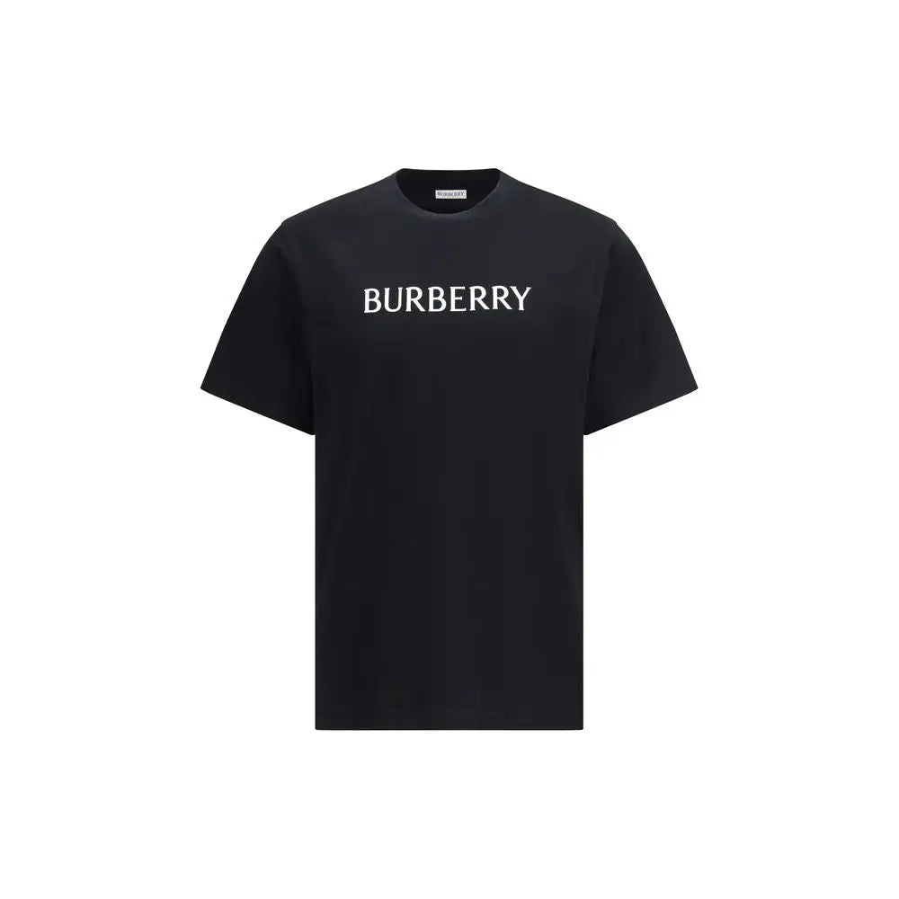 Burberrys sorte bomulds t-shirt i sort bomuld med hvid logo