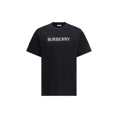 Burberrys sorte bomulds t-shirt i sort bomuld med hvid logo