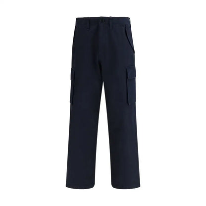 Burberry blue cotton cargo pants i mørkegrå navy med flere lommer og ligeben