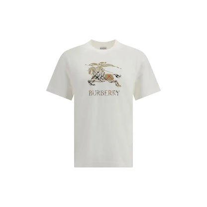 Burberrys hvide bomulds t-shirt med ridder-logo