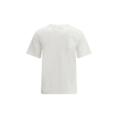 Burberry white cotton t-shirt med klassisk crew neck og korte ærmer