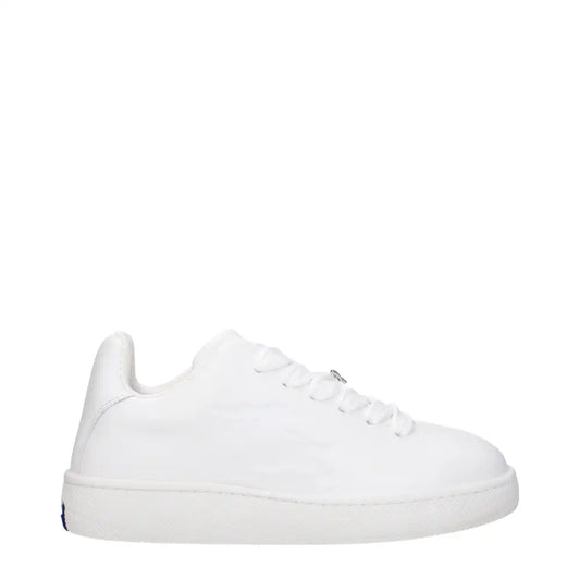 Burberry white leather low tops with minimalist design and subtle heel branding